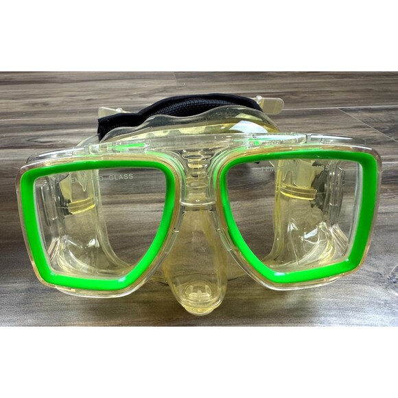 Ocean Master Z2 Equalizer Purge Dive Mask Q-Strap And Flex Dry Snorkel NeonGreen - Picture 2 of 6